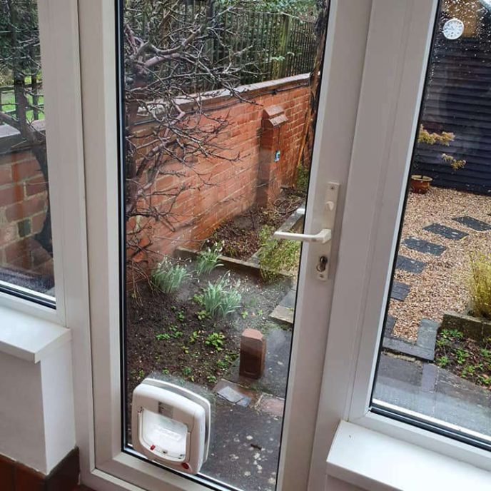 Misted Conservatory Door Replacement with Cat Flap - After